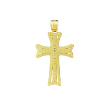 Load image into Gallery viewer, 10KT Gold Detailed Cross Pendant 1.38g
