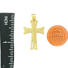 Load image into Gallery viewer, 10KT Gold Detailed Cross Pendant 1.38g
