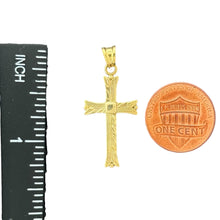 Load image into Gallery viewer, 10KT Gold Engraved Cross Pendant 1.16g
