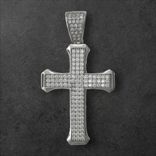 Load image into Gallery viewer, Sterling Silver CZ Cross Pendant
