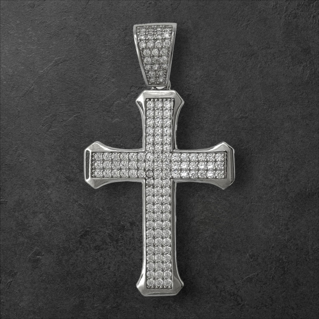 Sterling Silver CZ Cross Pendant