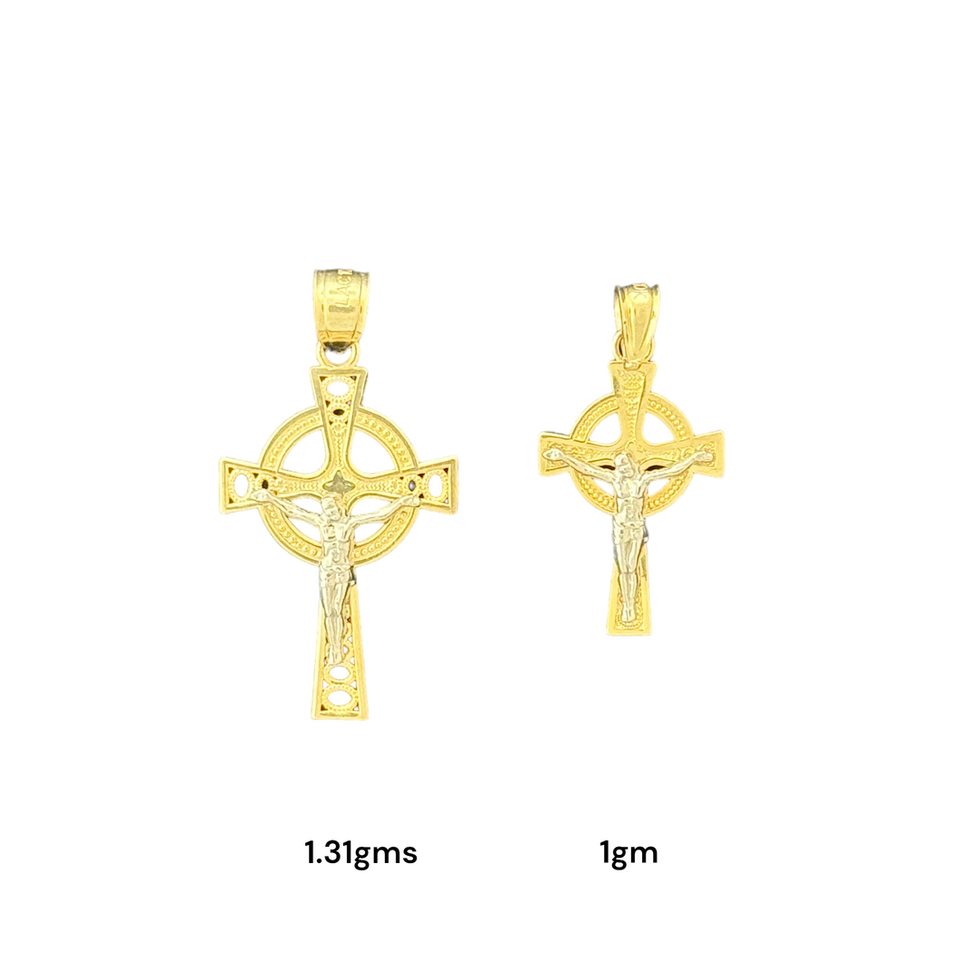 10KT Gold Crucifix Pendants - 1.31g and 1g