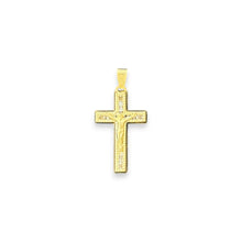 Load image into Gallery viewer, 14KT Gold Crucifix Cross Pendant with Sparkling Cubic Zirconia Stones - Elegant Religious Jewelry
