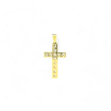 Load image into Gallery viewer, 14KT Gold Crucifix Cross Pendant with Sparkling Cubic Zirconia Stones - Elegant Religious Jewelry
