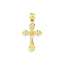 Load image into Gallery viewer, 14KT Gold Crucifix Cross Pendant with Sparkling Cubic Zirconia Stones - Elegant Religious Jewelry
