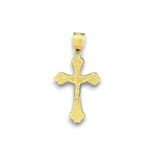 Load image into Gallery viewer, 14KT Gold Crucifix Cross Pendant with Sparkling Cubic Zirconia Stones - Elegant Religious Jewelry
