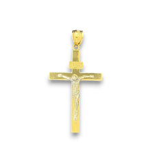 Load image into Gallery viewer, 14KT Gold Crucifix Cross Pendant with Sparkling Cubic Zirconia Stones - Elegant Religious Jewelry
