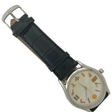 Load image into Gallery viewer, Captain Bling Masonic Leather Watch - White Dial with Masonic Symbols

