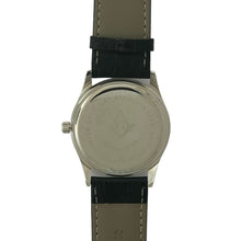 Load image into Gallery viewer, Captain Bling Masonic Leather Watch - White Dial with Roman Numerals

