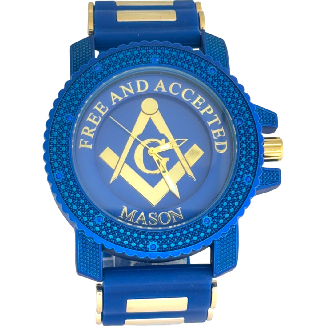 Captain Bling Masonic Silicone Watch - Blue