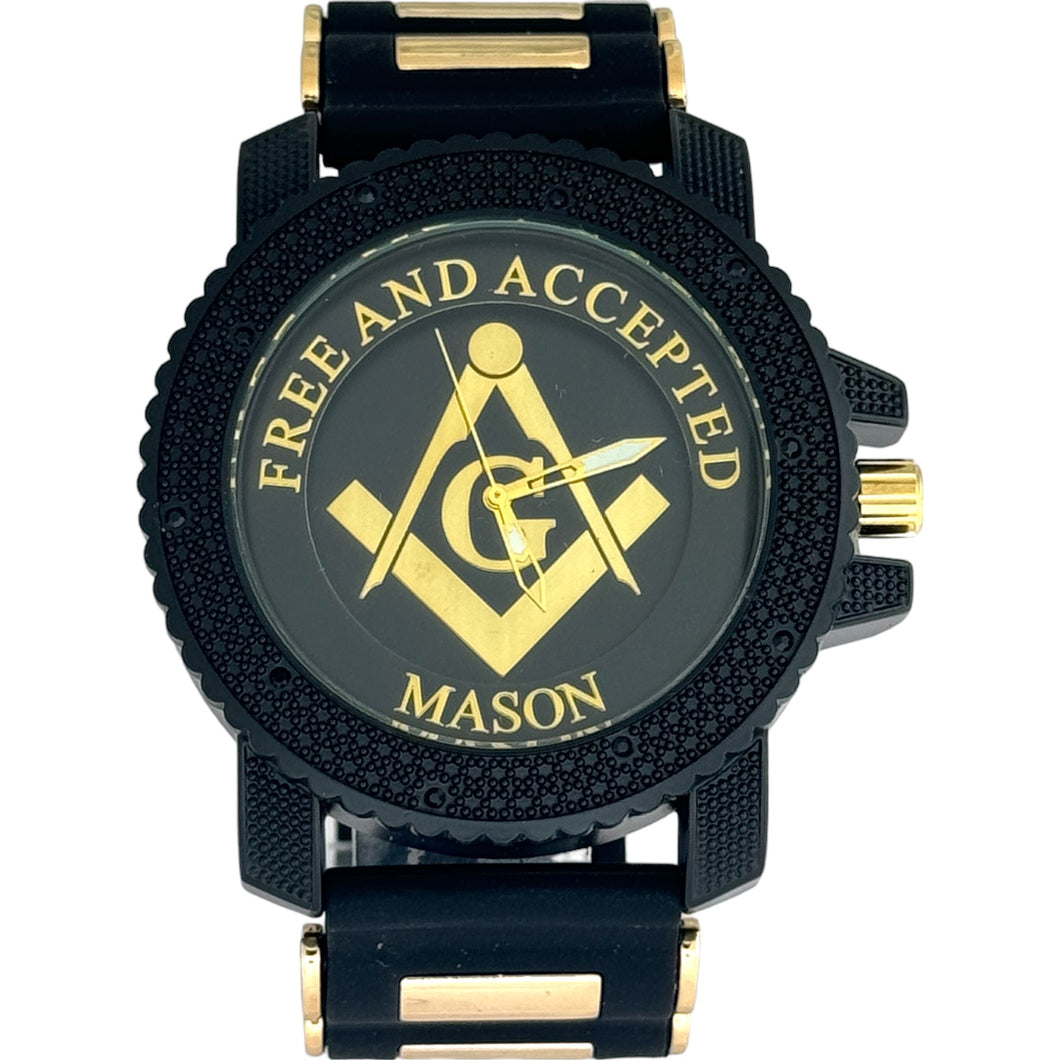 Captain Bling Masonic Silicone Watch - Black