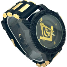 Load image into Gallery viewer, Captain Bling Masonic Silicone Watch - Black and Gold Design
