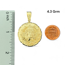 Load image into Gallery viewer, 10KT Yellow Gold Double-Sided Hollow Pendant - Jesus and Virgin Mary
