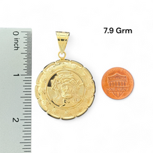 Load image into Gallery viewer, 10KT Yellow Gold Double-Sided Hollow Pendant - Jesus and Virgin Mary
