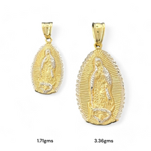 Load image into Gallery viewer, 10KT Two Tone Gold Virgin Mary Pendant
