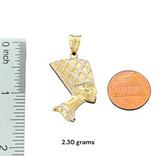 Load image into Gallery viewer, 10KT Two Tone Gold Egyptian Queen Nefertiti Head Pendant
