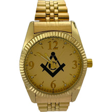 Load image into Gallery viewer, Captain Bling Masonic Gold Tone Watch
