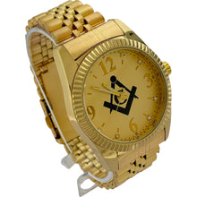 Load image into Gallery viewer, Captain Bling Masonic Gold Tone Watch
