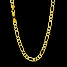 Load image into Gallery viewer, Silver Figaro Pave Necklace with Gold Plating
