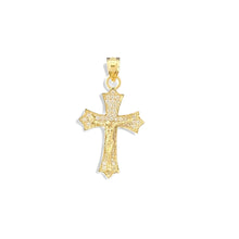 Load image into Gallery viewer, 10KT Yellow Gold Crucifix Pendant with Cubic Zirconia Accents
