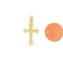 Load image into Gallery viewer, 10KT Yellow Gold Crucifix Pendant with Cubic Zirconia Accents
