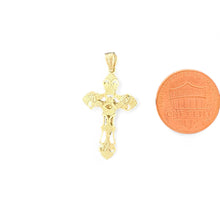 Load image into Gallery viewer, 10KT Yellow Gold Ornate Crucifix Pendant
