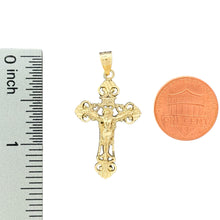 Load image into Gallery viewer, 10KT Yellow Gold Detailed Crucifix Pendant
