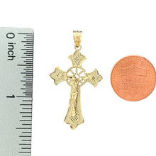 Load image into Gallery viewer, 10KT Yellow Gold Crucifix Pendant with Intricate Detailing
