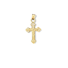 Load image into Gallery viewer, 10KT Yellow Gold Crucifix Pendant with Cubic Zirconia Accents
