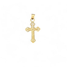 Load image into Gallery viewer, 10KT Yellow Gold Crucifix Pendant with Cubic Zirconia Accents
