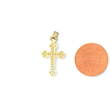 Load image into Gallery viewer, 10KT Yellow Gold Crucifix Pendant with Cubic Zirconia Accents
