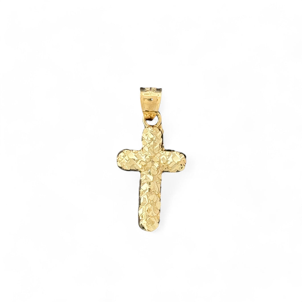 10KT Yellow Gold Textured Cross Pendant