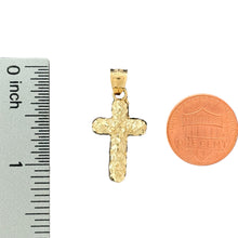 Load image into Gallery viewer, 10KT Yellow Gold Textured Cross Pendant
