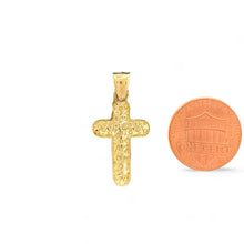 Load image into Gallery viewer, 10KT Yellow Gold Textured Cross Pendant
