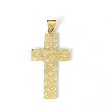 Load image into Gallery viewer, 10KT Yellow Gold Embossed Cross Pendant
