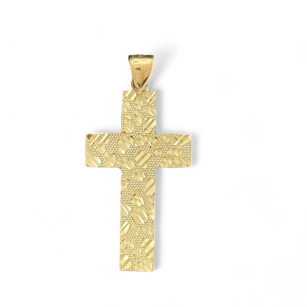 10KT Yellow Gold Embossed Cross Pendant