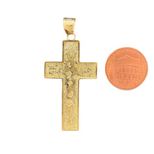 Load image into Gallery viewer, 10KT Yellow Gold Embossed Cross Pendant
