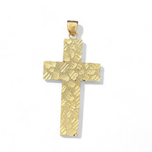 Load image into Gallery viewer, 10KT Yellow Gold Heavyweight Textured Cross Pendant
