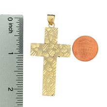 Load image into Gallery viewer, 10KT Yellow Gold Heavyweight Textured Cross Pendant
