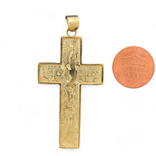 Load image into Gallery viewer, 10KT Yellow Gold Heavyweight Textured Cross Pendant
