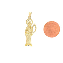 Load image into Gallery viewer, 10KT Yellow Gold Santa Muerte Pendant with Sparkling Details - 2.06g
