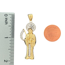 Load image into Gallery viewer, 10KT Yellow Gold Santa Muerte Pendant with Gem Accents - 4g
