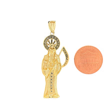 Load image into Gallery viewer, 10KT Yellow Gold Santa Muerte Pendant with Gem Accents - 4g
