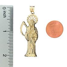 Load image into Gallery viewer, 10KT Yellow Gold Santa Muerte Pendant with Two-Tone Details - 3.93g
