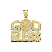 Load image into Gallery viewer, 10KT Yellow Gold &quot;God Bless&quot; Basketball Pendant (5.12g)
