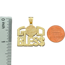 Load image into Gallery viewer, 10KT Yellow Gold &quot;God Bless&quot; Basketball Pendant (5.12g)
