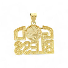 Load image into Gallery viewer, 10KT Yellow Gold &quot;God Bless&quot; Basketball Pendant (5.12g)
