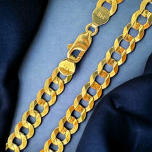 Load image into Gallery viewer, 14KT Solid Cuban Necklace 5.0mm, 120 Gauge, Yellow Gold, Diamond-Cut, Lobster Lock
