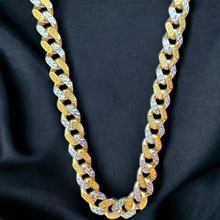 Load image into Gallery viewer, 14KT Monaco Greek Design Necklace - 9.0mm, 2 Tone, Real Yellow Gold, Safety Lock, Diamond-Cut
