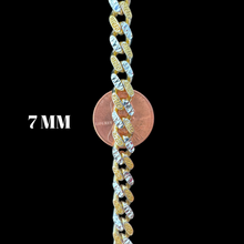 Load image into Gallery viewer, 14KT Monaco Greek Design Necklace - 7.0mm, 2 Tone, Real Yellow Gold, Safety Lock, Diamond-Cut
